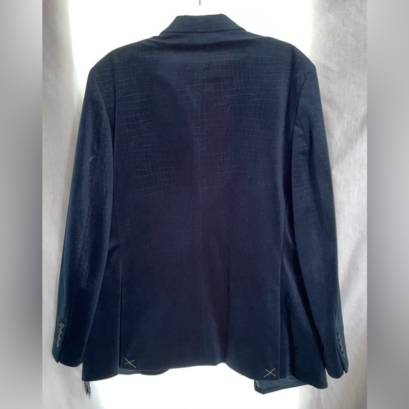 NWT Men’s INC Milan Slim Fit Navy Blue Velvet Patterned Blazer Jacket Sz XL - Picture 7 of 12